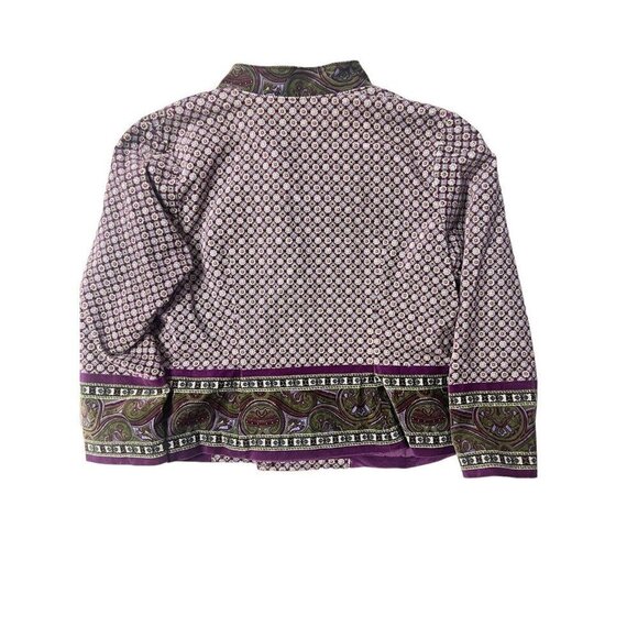 Isaac Mizrahi Target Velvet Blazer Jacket L Paisley Boho Academia Preppy Artsy - Picture 9 of 12